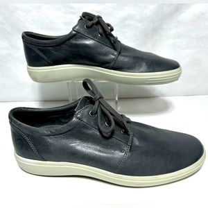 ECCO Soft 7 Plain Toe Sneaker Size 11-11.5 Lace Up DriTan Leather Comfort shoes